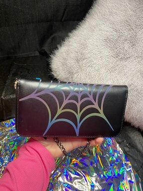 Holographic Spiderweb Purse - Black